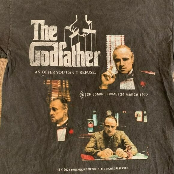 The Godfather men's size small black graphic short sleeve crewneck t-shirt - Picture 2 of 6